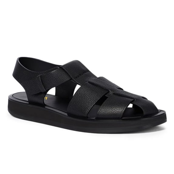 YDN Women Closed Square Toe Fisherman Sandals Platform Adjustable Strap Flats Summer Outdoor Dressy Shoes Size 10.5 Black