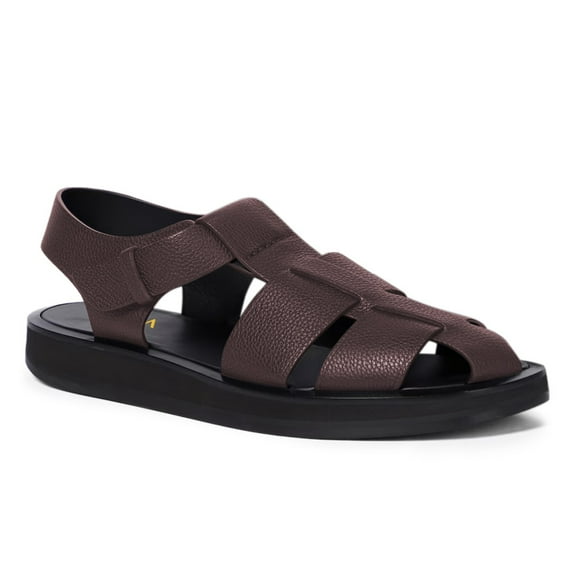 YDN Women Closed Square Toe Fisherman Sandals Platform Adjustable Strap Flats Summer Outdoor Dressy Shoes Size 5 Brown