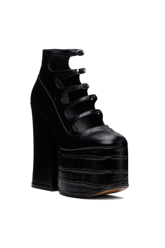 Women Closed Toe Strappy Platform Pumps Nail Studded Buckle Chunky High Heels Fashion Cocktail Party Dressy Shoes Size 10 Black Studded