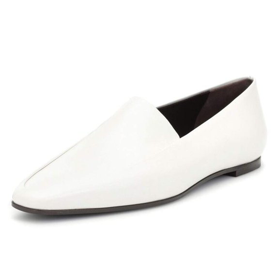 YDN Women Comfortable Almond Closed Toe Loafers Flats Heels Slip On Pumps Office Ladies Fashion Dressy Soft Shoes Size 12 White