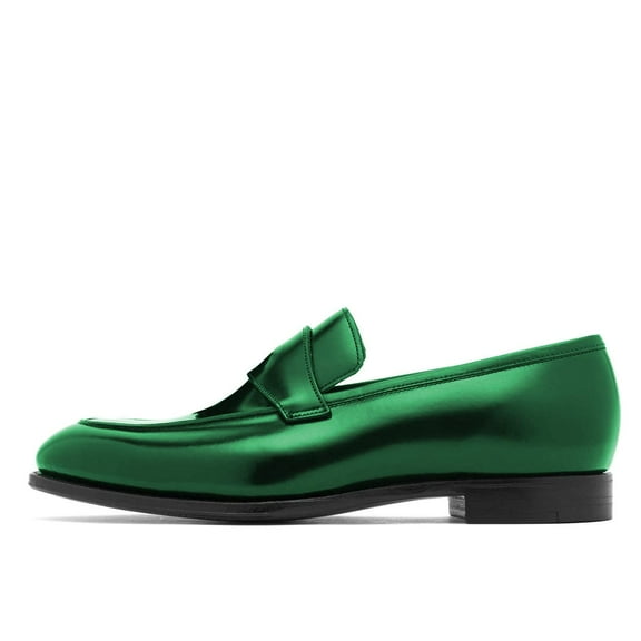 YDN Women Comfortable Alomond Closed Toe Loafer Chunky Low Heel Slip On Pumps Wide Strap Office Dressy Slide Shoes Size 16 Green