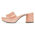 thumbnail image 1 of YDN Women Comfortable Peep Open Toe Platform Chunky High Heel Slide Sandals Dress Mules Slipper Party Dressy Shoes Size 7 Orange, 1 of 4