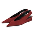 thumbnail image 1 of YDN Women Comfy Pointy Toe Low Heel Slip On Pumps Wedges Elastic Slingback Strap Sandals Chic prom Dating Shoes Size 7 Red, 1 of 4