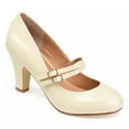 thumbnail image 1 of YDN Women Cute Round Toe Mary Janes Double Buckle Strap Mid Chunky Heels Comfortable Dressy Work Pumps Size 10 Beige, 1 of 4