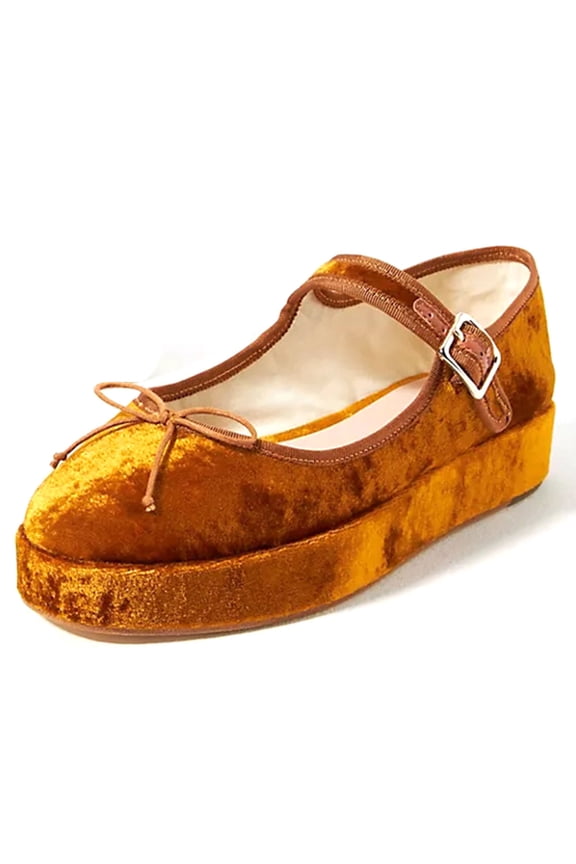 Women Fashion Bows Platform Low Heel Mary Jane Pumps Round Toe Buckle Strap Flats Comfy Prom Party Club Shoes Size 16 Ginger