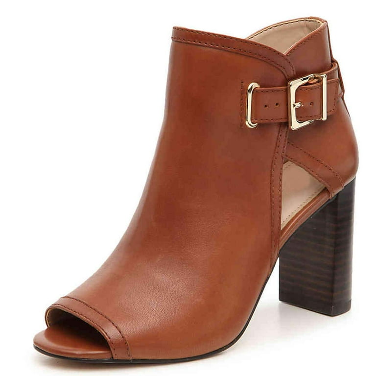 YDN Women Fashion Chunky High Heels Ankle Bootie Peep Open Toe