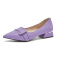 thumbnail image 1 of YDN Women Fashion Pointed Closed Toe Block Low Heel Pumps Slip On Flats Shoes Office Daily Shopping Size 7.5 Purple, 1 of 4
