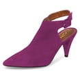 thumbnail image 1 of YDN Women Fashion Pointed Closed Toe Cone High Heels Slingback Booties Ankle Strap Adjustable Buckle Party Dress Sandals Size 7 Magenta, 1 of 5