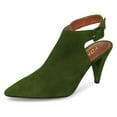 thumbnail image 1 of YDN Women Fashion Pointed Closed Toe Cone High Heels Slingback Booties Ankle Strap Adjustable Buckle Party Dress Sandals Size 9.5 Green, 1 of 5