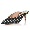thumbnail image 1 of YDN Women Fashion Pointed Closed Toe Kitten Low Heel Clogs Mules Slip On Slide Sandals Party Office Shoes Size 8 Black Polka Dots, 1 of 4