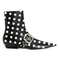thumbnail image 1 of YDN Women Fashion Pointed Toe Strap Buckle Flats Boots Side Zippers Chelsea Ankle Booties Club Party Daily Shoes Size 11 Black Polka Dot, 1 of 4