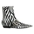 thumbnail image 1 of YDN Women Fashion Pointed Toe Strap Buckle Flats Boots Side Zippers Chelsea Ankle Booties Club Party Daily Shoes Size 8 Zebra, 1 of 4