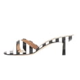 thumbnail image 1 of YDN Women Fashion Round Open Toe Mules Kitten Mid Heel Backless Sandals Cross Strap Slip On Dressy Casual Slide Shoes Size 7 White-black Lines, 1 of 4