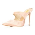 thumbnail image 1 of YDN Women Graceful Pointy Closed Toe Stiletto High Heel Mules Slip On Backless Pumps Clogs Slide Sandals Shoes Size 12 Pink, 1 of 4