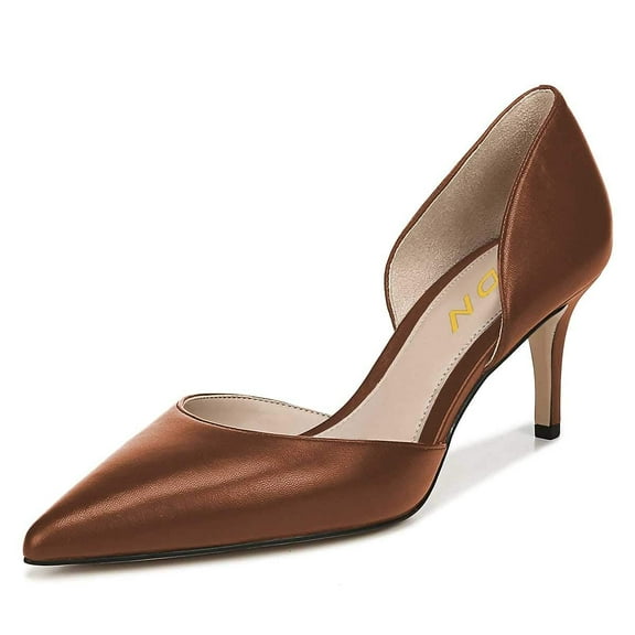 YDN Women Graceful Stilettos High Heels D'Orsay Pumps Pointed Closed Toe Slip On Classic Party Dressy Shoes Size 10.5 Chocolate