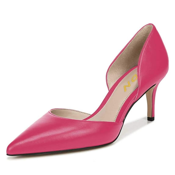 YDN Women Graceful Stilettos High Heels D'Orsay Pumps Pointed Closed Toe Slip On Classic Party Dressy Shoes Size 6.5 Fuchsia