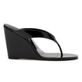 thumbnail image 1 of YDN Women Open Round Toe Flip Flops Slip On Wedge High Heel Slides Sandals Casual Dress Thong Shoes Size 10 Black, 1 of 4