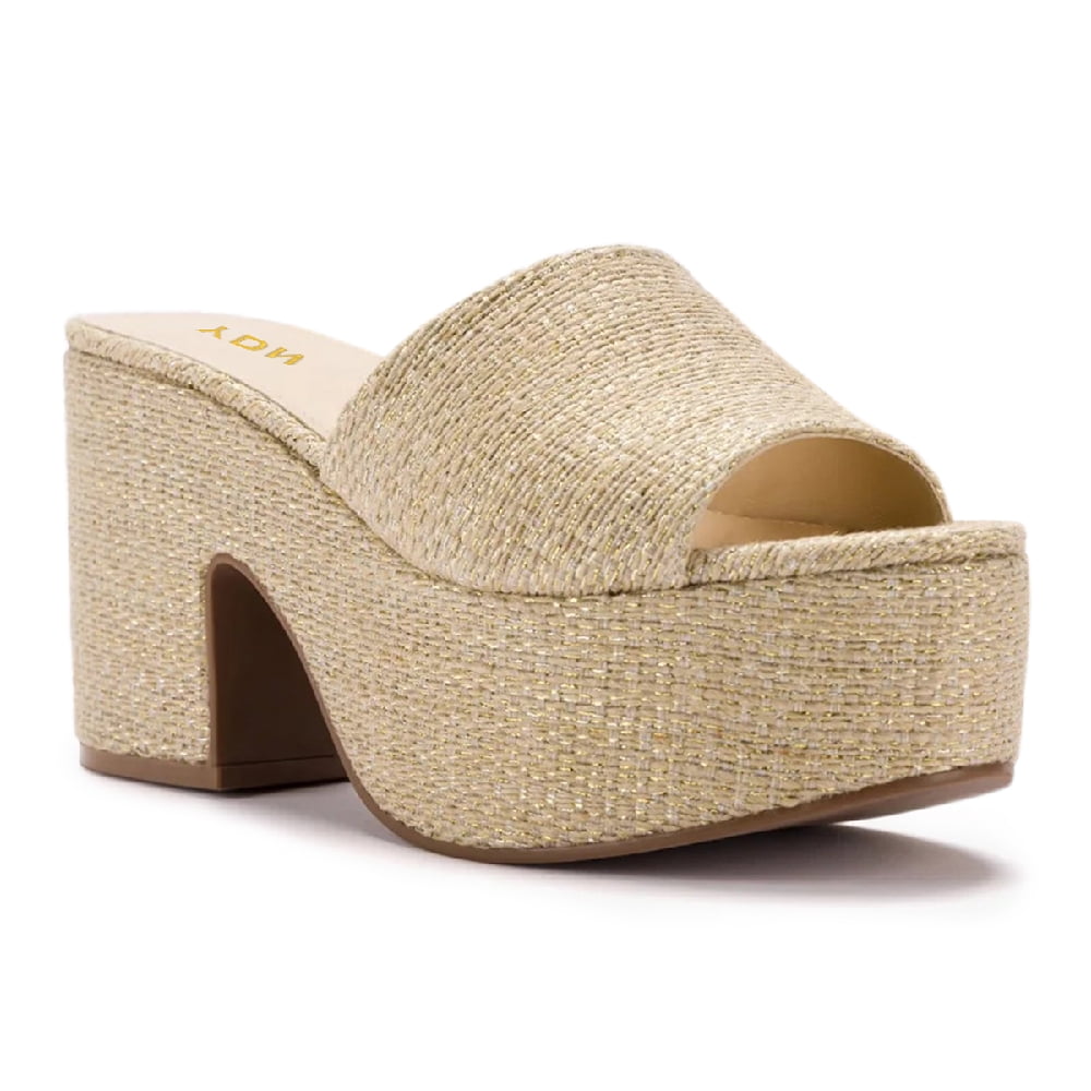 Casual Fashion Mules 5 Inches Wedge Open Back Round Toe Heels main image 0
