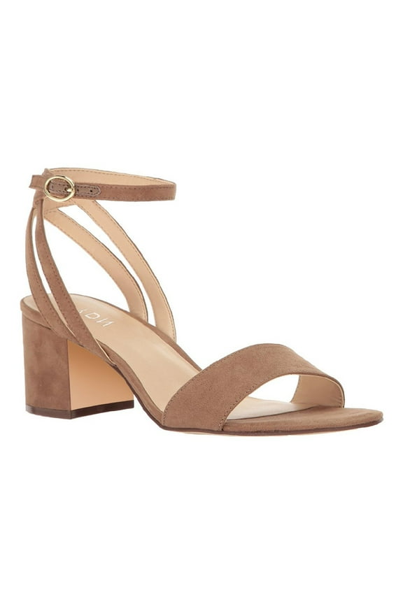 Women Open Toe Thin Strap Buckled Sandals Ankle Strap Mid Block Chunky Heels Comfortable Dressy Date Work Shoes Size 10 Brown