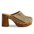 thumbnail image 1 of YDN Women Platform Rivet Studded Clog Mules Round Toe Slip on High Chunky Heels Casual Dress Slide Sandals Size 9.5 Multi, 1 of 3
