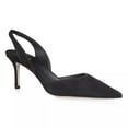 thumbnail image 1 of YDN Women Pointed Toe Elastic Slingback Pumps Strappy Mid Thin Heel Sandals Elegant Party Date Shoes Size 5 Black, 1 of 4