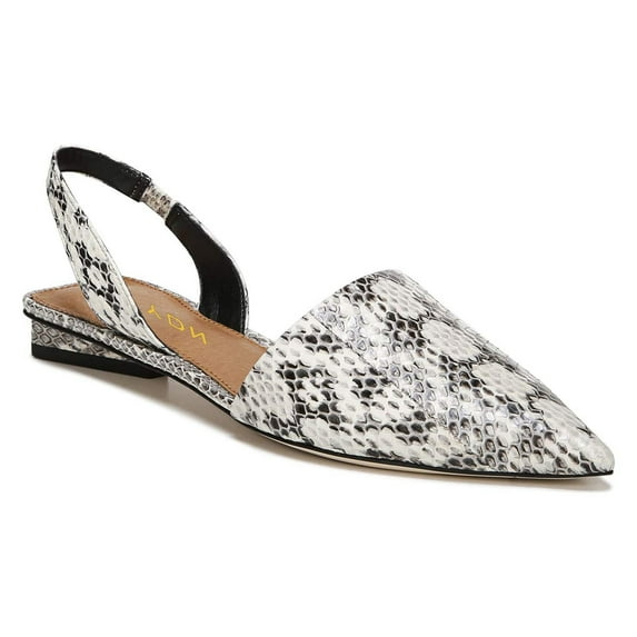 YDN Women Pointed Toe Slingback D'orsay Pumps Elastic Backstrap Low Block Heels Elegtant Prom Date Work Sandals Size 7 Snake Print