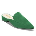 thumbnail image 1 of YDN Women Pointed Toe Slip on Mules Comfortable Low Chunky Heel Loafer Shoes Daily Dress Backless Pumps Size 8.5 Green Suede, 1 of 5