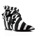 thumbnail image 1 of YDN Women Pointy Toe Cutout Ankle Boots Zippers Mid Chunky Heel Strappy Buckles Sandals Casual Dress Work Shoes Size 10.5 Zebra, 1 of 4