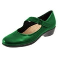 thumbnail image 1 of YDN Women Retro Round Closed Toe Chunky Low Heel Mary Janes Slip On Strappy Shoes for Walking Casual Dress Size 14 Green, 1 of 4