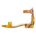 thumbnail image 1 of YDN Women Round Open Toe Ankle Strap Sandals Low Chunky Heels with Buckle Elegant Dressy Party Daily Shoes Size 11 Yellow Flower, 1 of 4