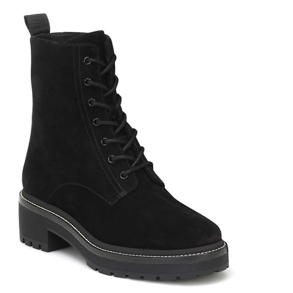 YDN Women Round Toe Lace up Ankle Boots Platform Low Chunky Heel Combat Booties Winter Fashion Date Dress Shoes Size 11 Black