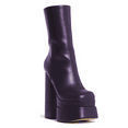 thumbnail image 1 of YDN Women Round Toe Mid Calf Boots Platform High Chunky Block Heels Side Zipper Booties Daily Dress Shoes Size Size 10.5 Purple, 1 of 4