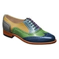 thumbnail image 1 of YDN Women Round Toe Slip on Oxford Pumps Lace up Low Chunky Heels Formal Dress Daily Work Shoes Size 12 Blue Multi, 1 of 4