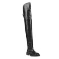 thumbnail image 1 of YDN Women Round Toe Thigh High Boots Low Chunky Platform Heels Buckle Strap Cutout Over the Knee Tall Boot Daily Fashion Dressy Shoes Size 12 Black, 1 of 4