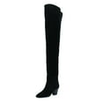 thumbnail image 1 of YDN Women Sexy Closed Pointed Toe Over The Knee Boots Stretchy Block Low Heels Pull On Long Boots Dress Winter Shoes Size 7 Black, 1 of 4