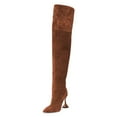 thumbnail image 1 of YDN Women Sexy Pull On Block Heel Thigh High Boots Pointed Toe Over The Knee Boots Warm Fashion Winter Shoes Size 6 Brown, 1 of 4