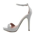 thumbnail image 1 of YDN Women Sexy Single Strap Open Toe Stiletto High Heel Sandals Ankle Strap Platform Pumps Dress Shoes Size 10 Grey, 1 of 5