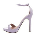 thumbnail image 1 of YDN Women Sexy Single Strap Open Toe Stiletto High Heel Sandals Ankle Strap Platform Pumps Dress Shoes Size 10 Plum, 1 of 4