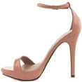 thumbnail image 1 of YDN Women Sexy Single Strap Open Toe Stiletto High Heel Sandals Ankle Strap Platform Pumps Dress Shoes Size 14 Nude, 1 of 5
