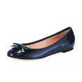 thumbnail image 1 of YDN Women Simple Bowknot Round Closed Toe Comfortable Ballets Slip On Ballet Flats Heel Walking Office Outfit Slide Shoes Size 11 Navy, 1 of 4