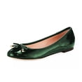 thumbnail image 1 of YDN Women Simple Bowknot Round Closed Toe Comfortable Ballets Slip On Ballet Flats Heel Walking Office Outfit Slide Shoes Size 15 Green, 1 of 4