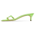 thumbnail image 1 of YDN Women Simple Square Open Toe Kitten Low Heels Slide Sandals Cutout Backless Mules Pumps Casual Party Dress Shoes Size 6 Green, 1 of 4