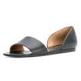 thumbnail image 1 of YDN Women Simple Western Peep Open Toe D'Orsay Casual Flats Low Heels Sandals Slip On Comfy Walking Dressy Shoes Size 9.5 Black, 1 of 4