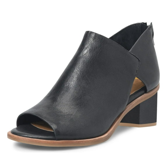 YDN Women Trendy Peep Toe Low Block Heeled Sandals Back Zipper Cutout Ankle Booties Comfy Dress Daily Shoes Size 12 Black