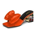 thumbnail image 1 of YDN Women's Bows Open Toe Slides Sandals Rhinestone Block Low Heeled Slip On Mules Casual Shopping Shoes Size 6 Orange, 1 of 4
