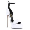 thumbnail image 1 of YDN Women's Elegant Open Toe Platform Sandals Strap Buckles Sky High Heels Stilettos Shoes for Summer Holiday Party Size 12 White, 1 of 4