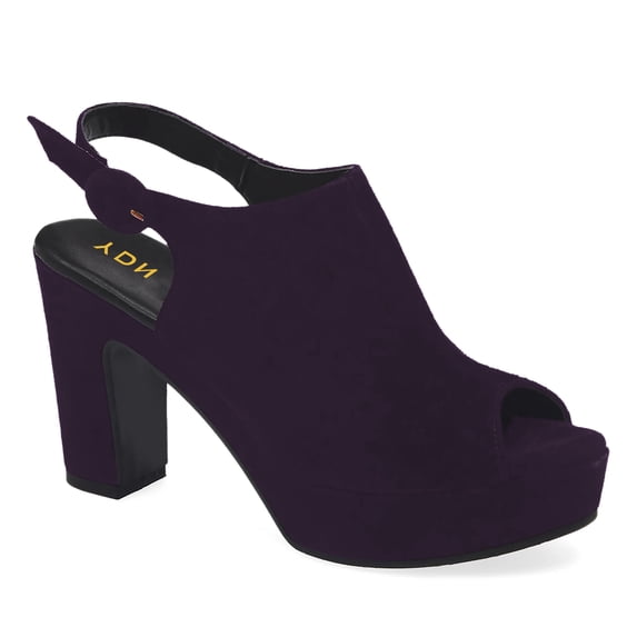 YDN Women's Peep Toe Sandals Block High Platform Heels with Buckle Strap Slingback Casual Daily Date Outfit Shoes Size 14 Purple