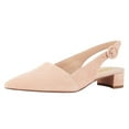 thumbnail image 1 of YDN Women's Pointed Closed Toe Block Low Heels Pumps Slingback Single Strap Buckled Sandals Office Daily Wear Shoes Size 7.5 Pink, 1 of 1
