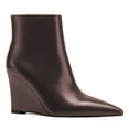 thumbnail image 1 of YDN Women's Pointed Toe Ankle Boots High Wedge Heels with Side Zipper Fashion Dressy Booties Basic Daily Outfit Shoes Size 7 Brown, 1 of 5