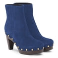 thumbnail image 1 of YDN Women's Rounded Toe Side Zippers Ankle Boots Platform Block High Heels Studded Booties Work Daily Party Shoes Size 4 Blue, 1 of 4